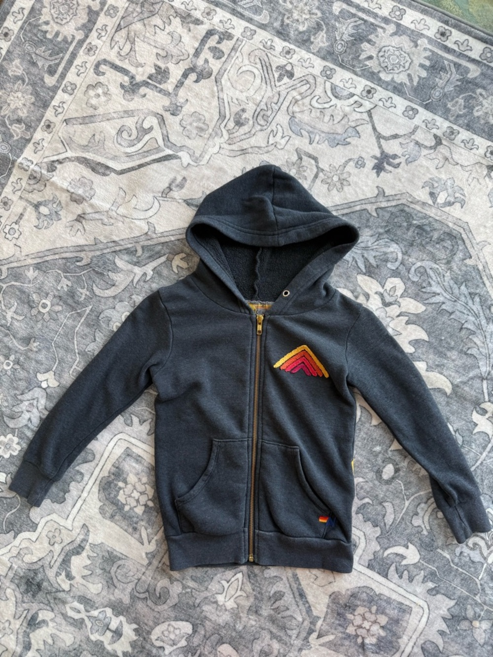 Aviator Nation Mountain Chevron Zip Hoodie Kids Size 4